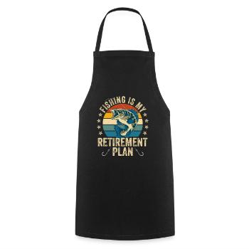 Fishing Is My Retirement Plan Sport Fishing Angler - Cooking Apron - black - Front - AI Model Male 185 dark (185cm)