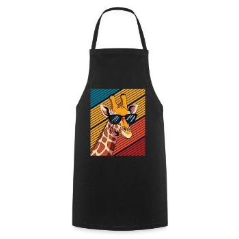 Giraffe Animal Africa Giraffes - Cooking Apron - black - Front - AI Model Male 185 dark (185cm)
