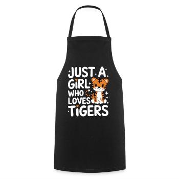 Tiger Tier Zoo Wildtier - Kochschürze - Schwarz - Vorne - AI Model Male 185 dark (185cm)