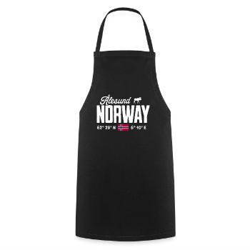 Norway Norway Norge Scandinavia Ålesund - Cooking Apron - black - Front - AI Model Male 185 dark (185cm)