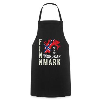 Norway Norway Norge Coordinates Finnmark North Cape - Cooking Apron - black - Front - AI Model Male 185 dark (185cm)