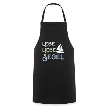 Live Love Sailing Skipper Captain Sailing & Sailing - Cooking Apron - black - Front - AI Model Male 185 dark (185cm)