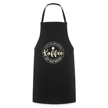 Everything before the first coffee is self-defense coffee - Cooking Apron - black - Front - AI Model Male 185 dark (185cm)