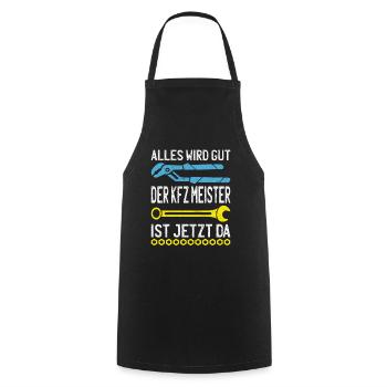 Everything will be fine, master mechanic is here - Cooking Apron - black - Front - AI Model Male 185 dark (185cm)