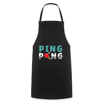 Ping Pong / Table Tennis Sport Design - Cooking Apron - black - Front - AI Model Male 185 dark (185cm)