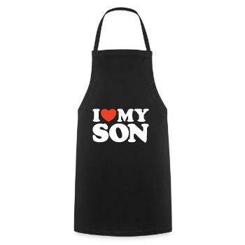 I love my son Herz Shirt - Kochschürze - Schwarz - Vorne - AI Model Male 185 dark (185cm)