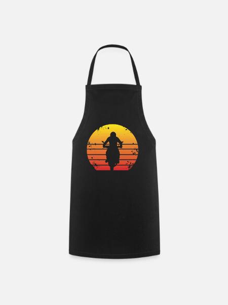 Motorcycle Bike - Vintage Retro Classic - Cooking Apron - black