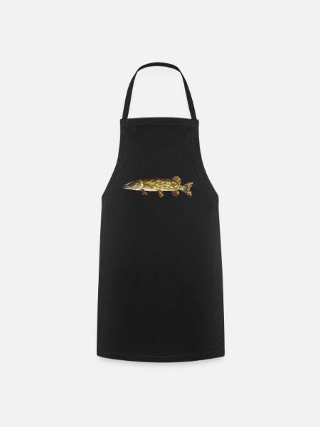 Hecht Fisch - Kochschürze - Schwarz