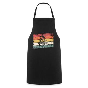 Jesus Christus - Christliches Shirt - He is risen - Kochschürze - Schwarz - Vorne - AI Model Male 185 dark (185cm)