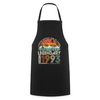 1993 Vintage Vintage Retro Cadeau d’anniversaire - Tablier de cuisine - noir - Devant - AI Model Male 185 dark (185cm)