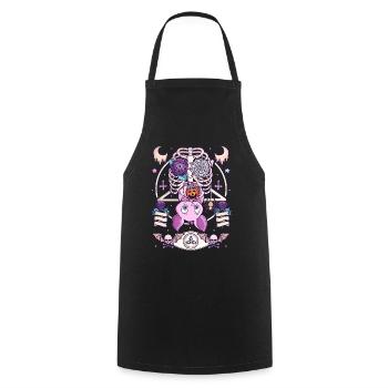 Horror Halloween Creepy Kawaii Pastel Goth - Kochschürze - Schwarz - Vorne - AI Model Male 185 dark (185cm)