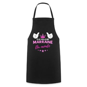 Elue Meilleure Marraine Du Monde - Tablier de cuisine - noir - Devant - AI Model Male 185 dark (185cm)