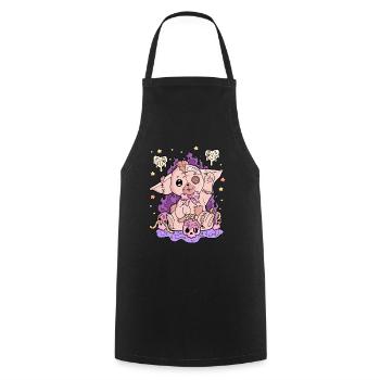 Creepy Kawaii Pastel Goth Horror - Kochschürze - Schwarz - Vorne - AI Model Male 185 dark (185cm)