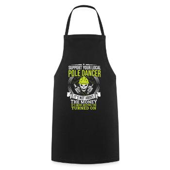 High Voltage Electrician Power Grid - Cooking Apron - black - Front - AI Model Male 185 dark (185cm)