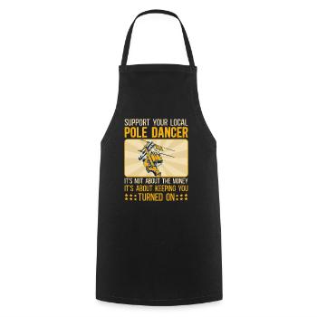 High Voltage Electrician Power Grid - Cooking Apron - black - Front - AI Model Male 185 dark (185cm)