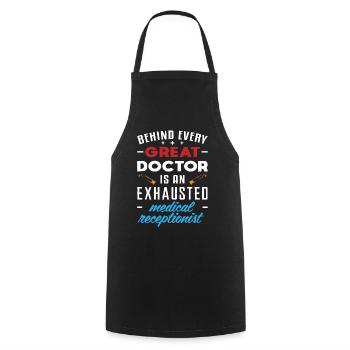 Medical receptionist - Cooking Apron - black - Front - AI Model Male 185 dark (185cm)