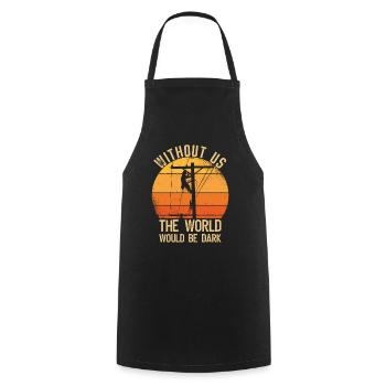 Funny High Voltage Electrician Saying Electrics - Cooking Apron - black - Front - AI Model Male 185 dark (185cm)