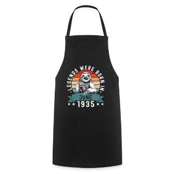 Les légendes sont nées en juin 1935 Paresseux paresseux - Tablier de cuisine - noir - Devant - AI Model Male 185 dark (185cm)