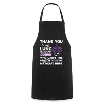 Lung Trasplantation Lung Donor Organ Gift - Cooking Apron - black - Front - AI Model Male 185 dark (185cm)