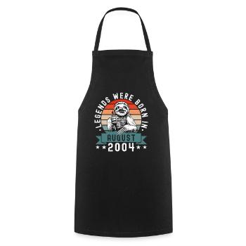 Les légendes sont nées en août 2004 paresseux défectueux - Tablier de cuisine - noir - Devant - AI Model Male 185 dark (185cm)