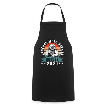 Les légendes sont nées en août 2021 paresseux défectueux - Tablier de cuisine - noir - Devant - AI Model Male 185 dark (185cm)