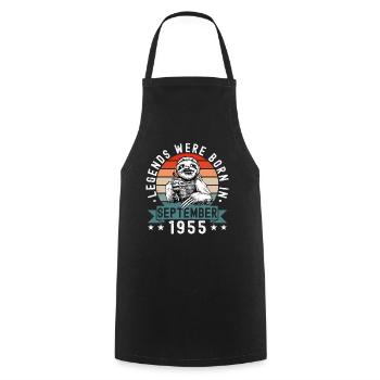 Legends Were Born In September 1955 Faultier Sloth - Cooking Apron - black - Front - AI Model Male 185 dark (185cm)