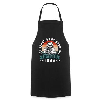 Legends Were Born In September 1996 Faultier Sloth - Cooking Apron - black - Front - AI Model Male 185 dark (185cm)