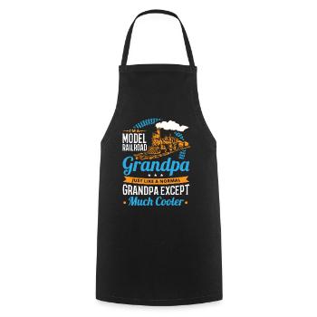 Railway Ladder, Railway Railfan - Cooking Apron - black - Front - AI Model Male 185 dark (185cm)