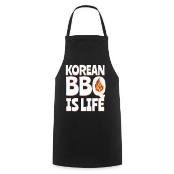 Korean BBQ, Korean Band, Korean - Cooking Apron - black - Front - AI Model Male 185 dark (185cm)