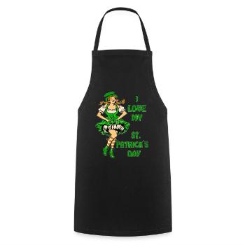 MME LOVE LA SAINT-PATRICK - Tablier de cuisine - noir - Devant - AI Model Male 185 dark (185cm)