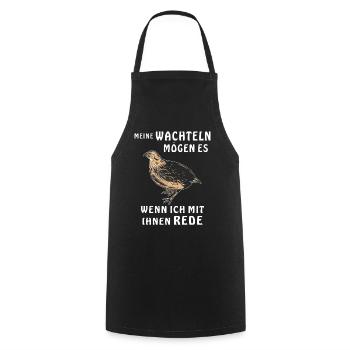 REDE MIT MEINEN WACHTELN - Kochschürze - Schwarz - Vorne - AI Model Male 185 dark (185cm)