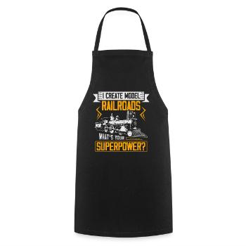 Railway fan, locomotive, railway conductor - Cooking Apron - black - Front - AI Model Male 185 dark (185cm)