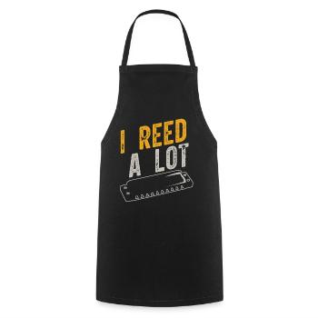Harmonica player, Unny harmonica - Cooking Apron - black - Front - AI Model Male 185 dark (185cm)