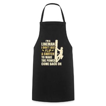 Power Lineman Power Line Electrician - Cooking Apron - black - Front - AI Model Male 185 dark (185cm)