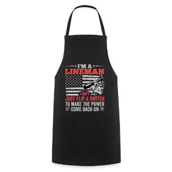 Power Lineman Power Line Electrician - Cooking Apron - black - Front - AI Model Male 185 dark (185cm)