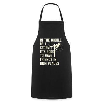 Électricien de lignes électriques - Tablier de cuisine - noir - Devant - AI Model Male 185 dark (185cm)