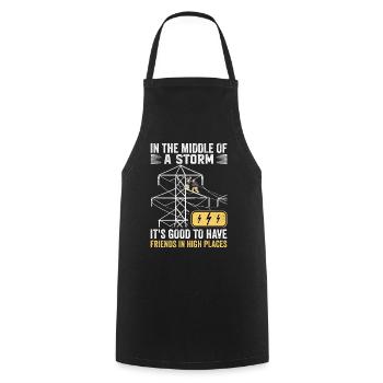 Power Lineman Power Line Electrician - Cooking Apron - black - Front - AI Model Male 185 dark (185cm)