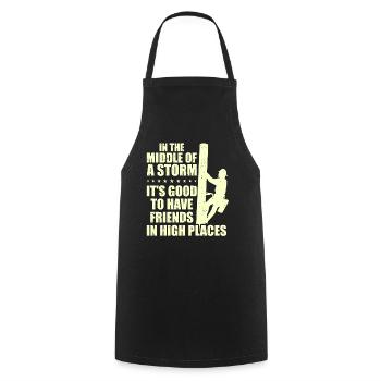 Power Lineman Power Line Electrician - Cooking Apron - black - Front - AI Model Male 185 dark (185cm)