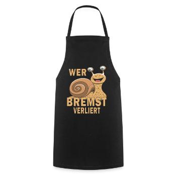 SCHNECKE WER BREMST VERLIERT - Kochschürze - Schwarz - Vorne - AI Model Male 185 dark (185cm)