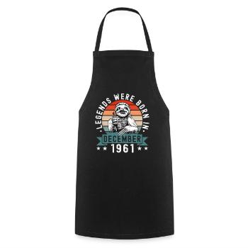 Legends Were Born In December 1961 Sloth Sloth - Cooking Apron - black - Front - AI Model Male 185 dark (185cm)