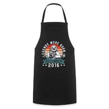 Legends Were Born In December 2016 Sloth Sloth - Cooking Apron - black - Front - AI Model Male 185 dark (185cm)