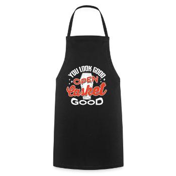 Corpse Keepers, Undertakers, Funeral Homes - Cooking Apron - black - Front - AI Model Male 185 dark (185cm)
