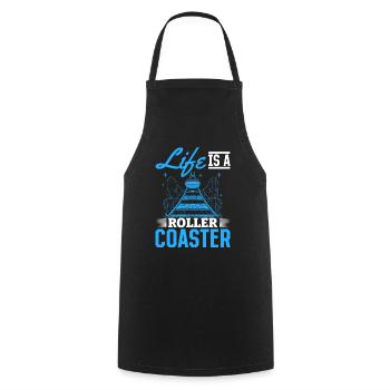 Life Is A Roller Coaster Roller Coaster Park Gift - Tablier de cuisine - noir - Devant - AI Model Male 185 dark (185cm)
