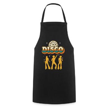 70er Disco Retro Vintage / 70er Jahre Design - Kochschürze - Schwarz - Vorne - AI Model Male 185 dark (185cm)