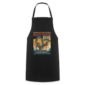 Roller coasters amusement park amusement park Vintage - Cooking Apron - black - Front - AI Model Male 185 dark (185cm)