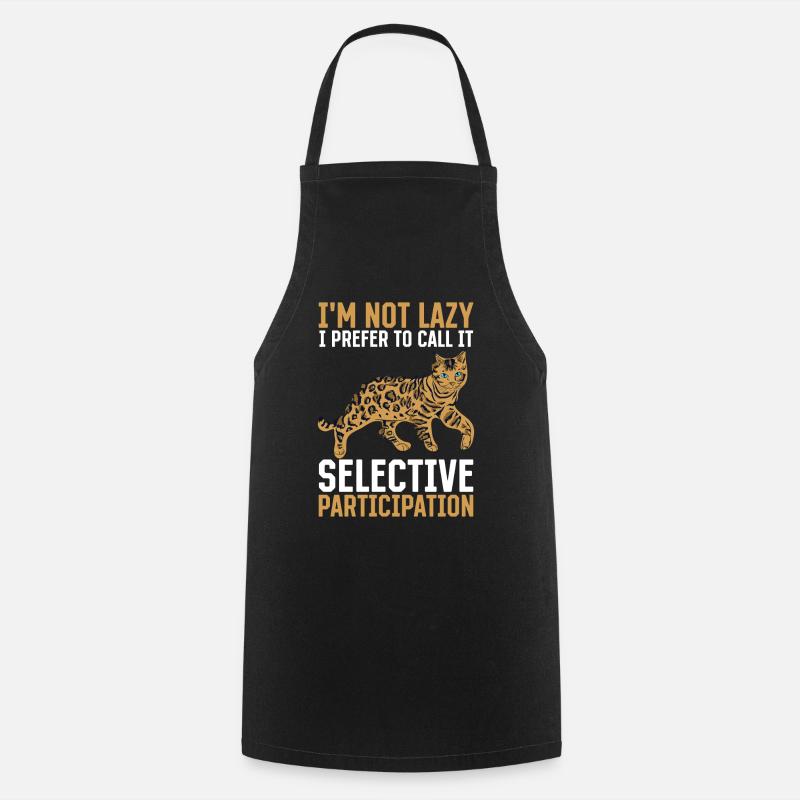 Cat Selective Participation Stubentiger Geschenk - Kochschürze - Schwarz