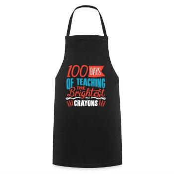 100 days school, 100 days smarter, school - Cooking Apron - black - Front - AI Model Male 185 dark (185cm)