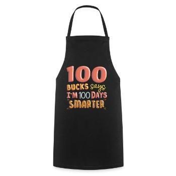 100 days school, 100 days smarter, school - Cooking Apron - black - Front - AI Model Male 185 dark (185cm)