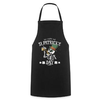 Happy St. Patrick's Day Funny Beer Drinker Beer - Cooking Apron - black - Front - AI Model Male 185 dark (185cm)