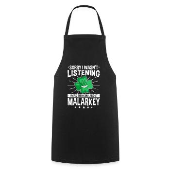 Chemise de la Saint-Patrick Malarkey Clover Cadeau - Tablier de cuisine - noir - Devant - AI Model Male 185 dark (185cm)